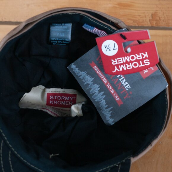 Stormy Kromer Waxed Cotton 1903 Hat in Sand Made In USA - NWT Size 7-3/4" - Picture 4 of 6